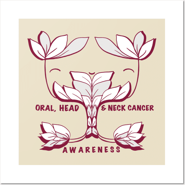 Oral, Head and Neck Cancer Awareness Wall Art by Happimola